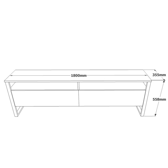 Hanah Home Ml19-A Mueble de TV Pino Atlántico 180x56x35.5cm